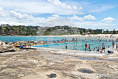 SYDNEY, AUSTRALIA - JANUARY 13, 2018: Freshwater Beach Pool in S Editorial Stock Photo