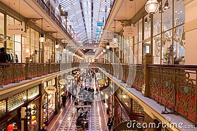 he historical Victorian Strand shopping arcade. Editorial Stock Photo