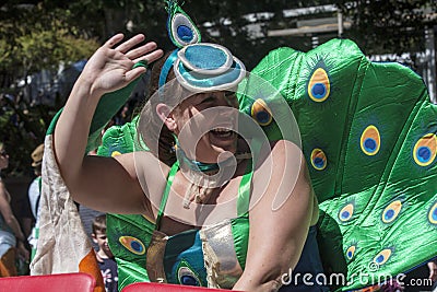 SYDNEY, AUSTRALIA - Mar 17TH:Woman participant in the St Patrick`s Day parade on March 17th 2013. Australia has marked the Editorial Stock Photo