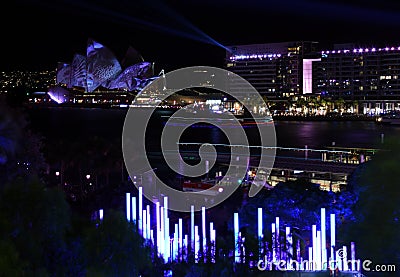 Samsung Electric Playground in front, Sydney Opera House in the background Editorial Stock Photo