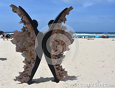 Sculpture by the Sea along the Bondi to Coogee coastal walk Editorial Stock Photo