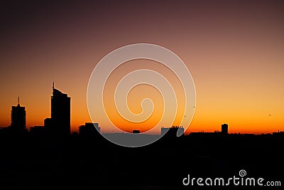 SYDNEY, AUSTRALIA - Sept 12, 2015 - Morning sunrise view taken from one of Darlinghurst apartments. Editorial Stock Photo