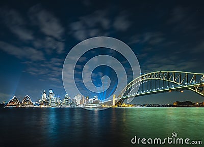 Sydney CBD and Harbour Bridge Stock Photo