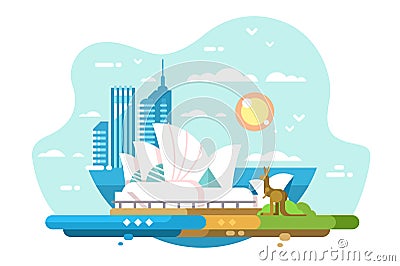 Sydney city skyline Vector Illustration