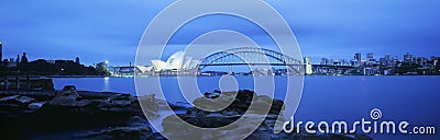 Sydney Harbor Bridge and Opera House Editorial Stock Photo