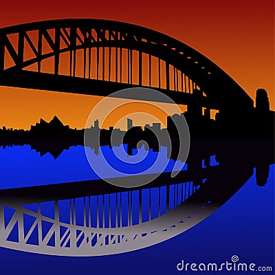 Sydney harbour bridge Vector Illustration