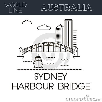 Sydney Harbour Bridge Vector Illustration