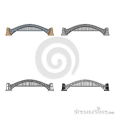 Sydney Harbour Bridge icon in cartoon style isolated on white background. Australia symbol stock vector illustration. Vector Illustration