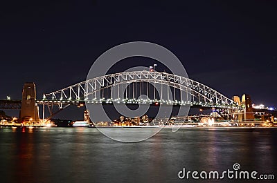 Sydney Harbour Bridge At Night Stock Photo