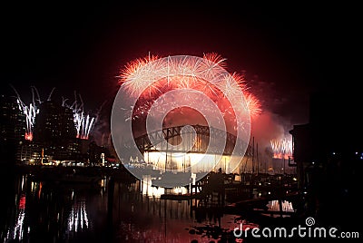 Sydney Harbour Bridge NYE Fireworks Editorial Stock Photo