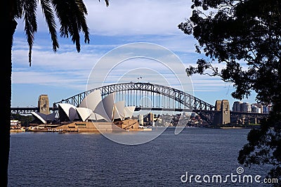 Sydney Harbour Bridge and Opera House Editorial Stock Photo