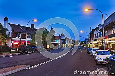 Sydney Mosman Street Along Sunset Stock Photo