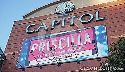 Detail of Sydney`s historic Capitol Theatre signage in Haymarket area Editorial Stock Photo