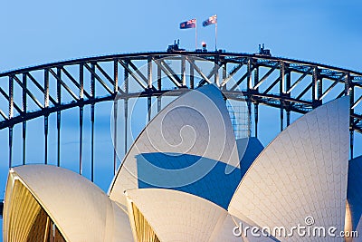 Sydney Opera House at Dusk Editorial Stock Photo