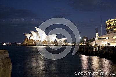 Sydney Opera House at Dusk Editorial Stock Photo