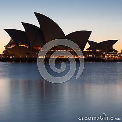 Sydney Opera House at Dusk Editorial Stock Photo