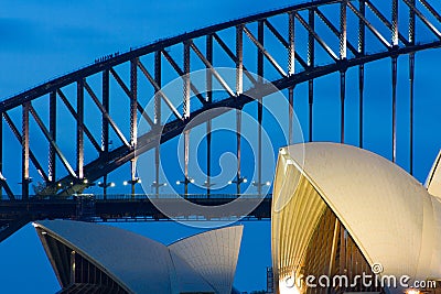 Sydney Opera House at Dusk Editorial Stock Photo