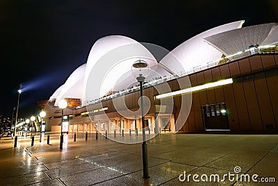 Sydney Opera House At Night fisheye Editorial Stock Photo