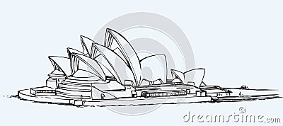 Sydney Opera House. Vector sketch Vector Illustration