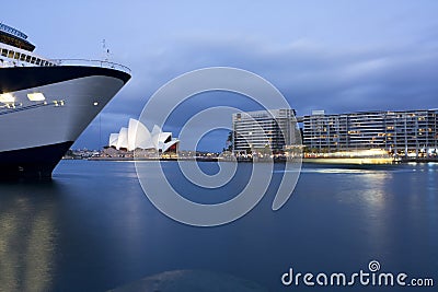 Sydney Opera Quays at Dusk Editorial Stock Photo