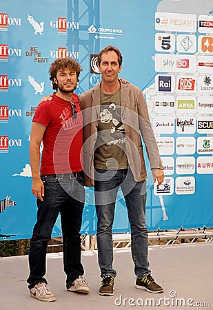 Sydney Sibilia and Paolo Calabresi at Giffoni Film Festival 2014 . Editorial Stock Photo