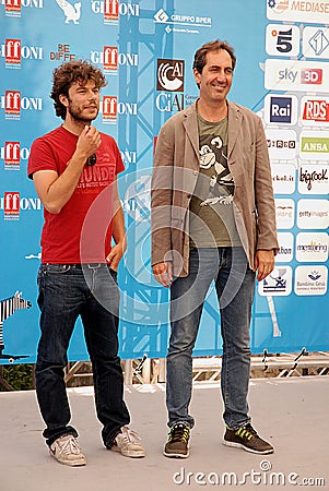 Sydney Sibilia and Paolo Calabresi at Giffoni Film Festival 2014 . Editorial Stock Photo