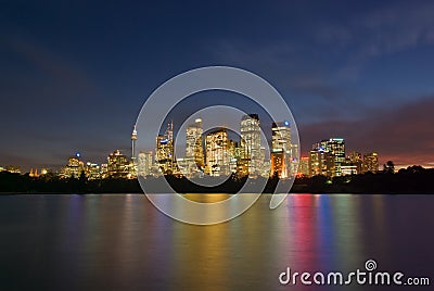 Sydney skyline at night Stock Photo