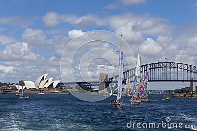 Sydney skyline with Opera house and Sydney downtown Editorial Stock Photo