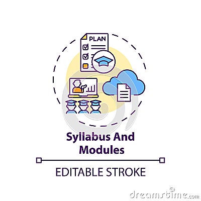 Syllabus and modules concept icon Vector Illustration