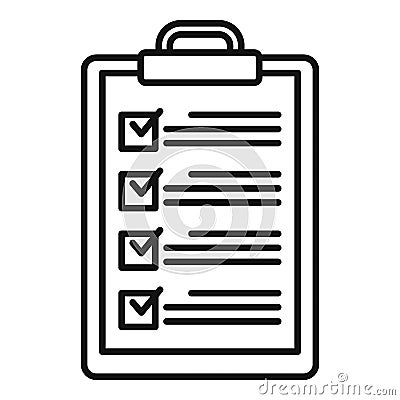Syllabus to do list icon, outline style Vector Illustration