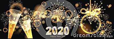 Happy New Year background with firework Stock Photo