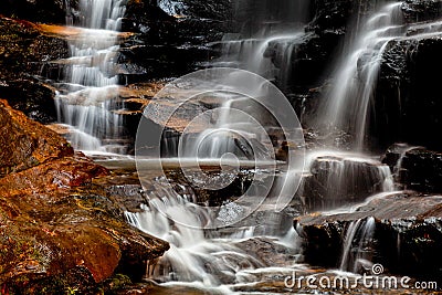 Sylvia Falls in Blue Mountains of Australia, New South Wales, NS Stock Photo