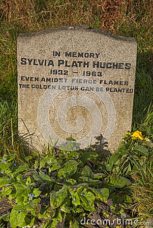 Sylvia Plath Gravestone Editorial Stock Photo