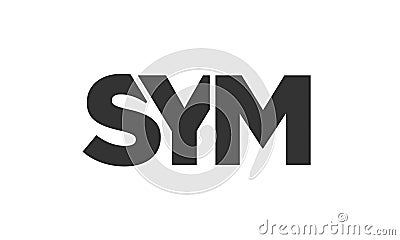 SYM logo design template with strong and modern bold text. Initial based vector logotype featuring simple and minimal typography. Vector Illustration