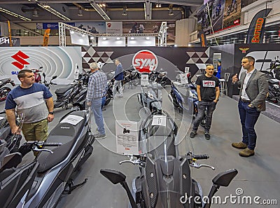 Sym Motorcycles Expo Editorial Stock Photo