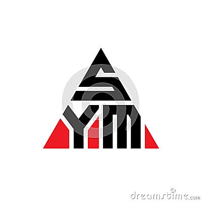 SYM triangle letter logo design with triangle shape. SYM triangle logo design monogram. SYM triangle vector logo template with red Vector Illustration