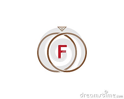 F letter ring diamond logo Vector Illustration