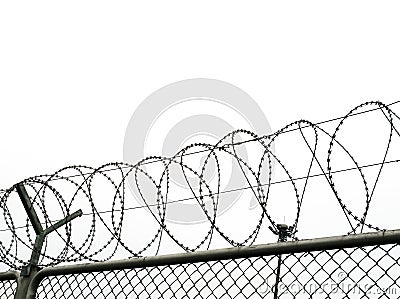 Symbol of Barbed wire wall is symbol of freedom Stock Photo