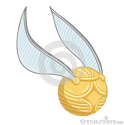 Symbol from the book about Harry Potter. The golden snitch from the movie. Vector illustration for great design Vector Illustration