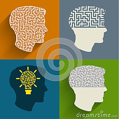 Symbol of the brain thinking Vector Illustration