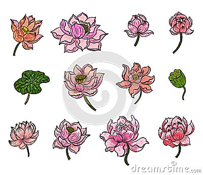 Symbol of Buddha with floral. Vector Illustration