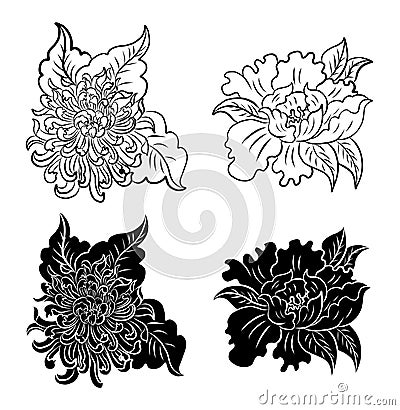 Symbol of Buddha with floral. Vector Illustration