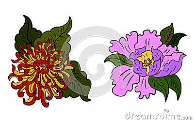 Symbol of Buddha with floral. Vector Illustration