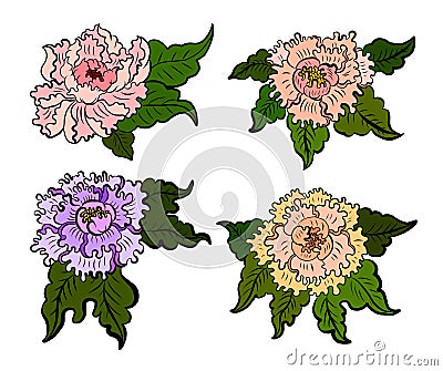 Symbol of Buddha with floral. Vector Illustration