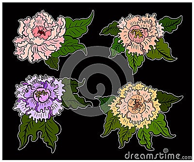 Symbol of Buddha with floral. Vector Illustration