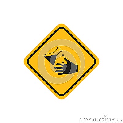 Symbol caution acid and chemical burn icon Stock Photo