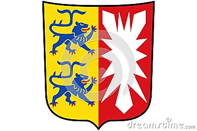 Symbol of Coat of arms of Germany state Schleswig-Holstein on the white background Stock Photo