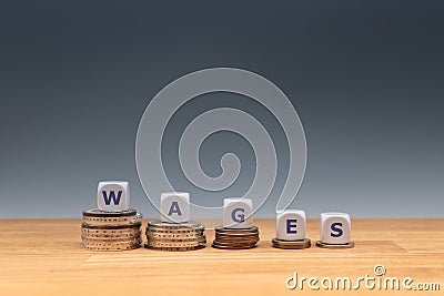 Symbol for declining wages. Stock Photo