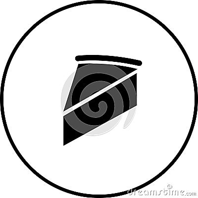 Cheesecake slice symbol in black color Vector Illustration