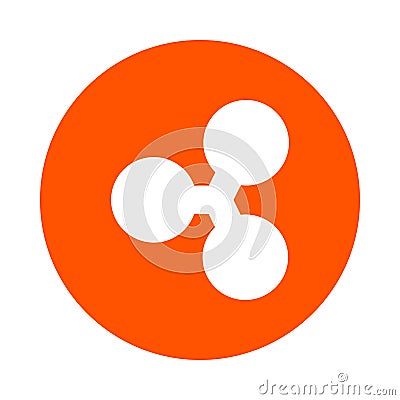 Symbol of digital crypto currency Ripple, monochrome round icon, flat style. Stock Photo